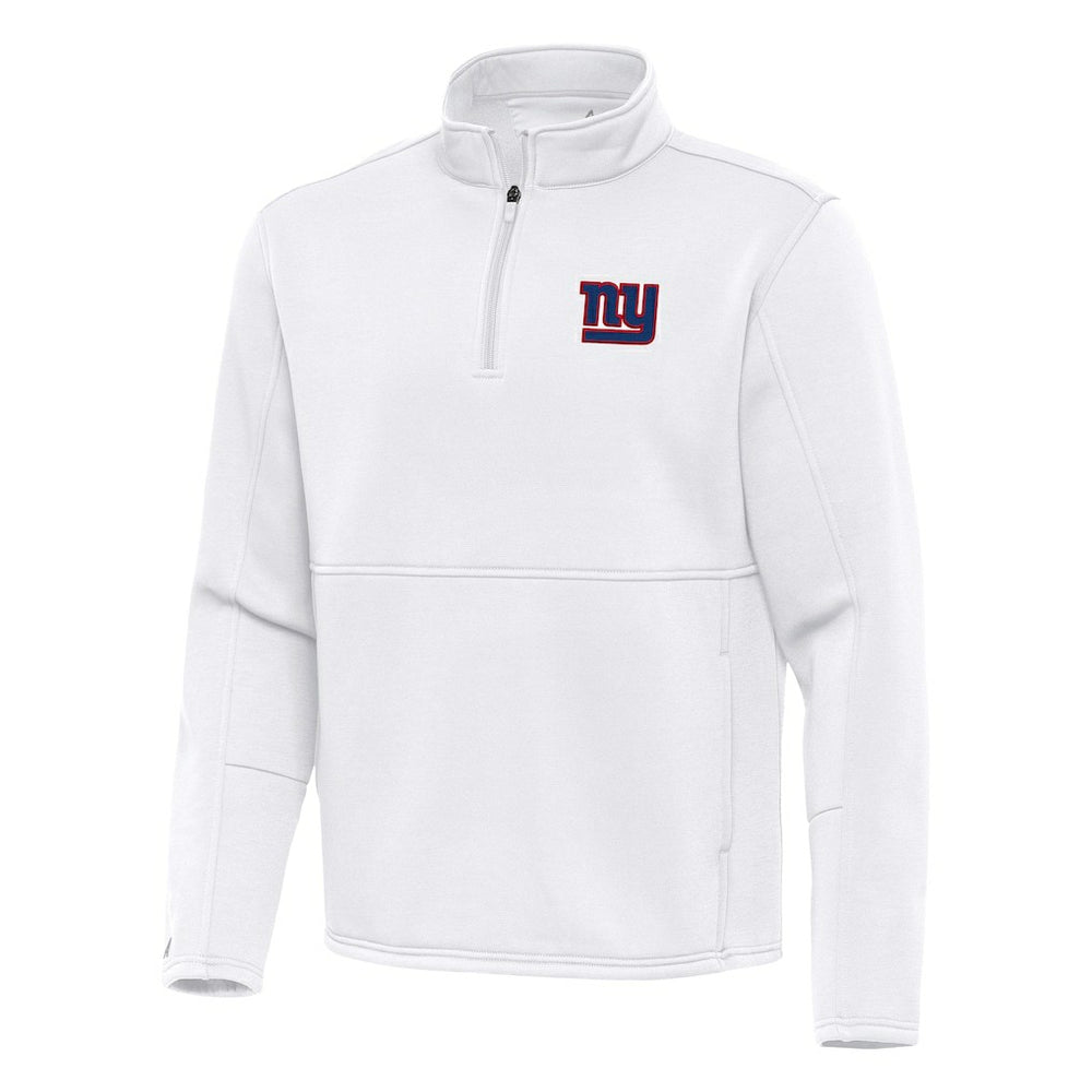 New York Giants Antigua Twist Quarter-Zip Pullover Jacket - White - NFL