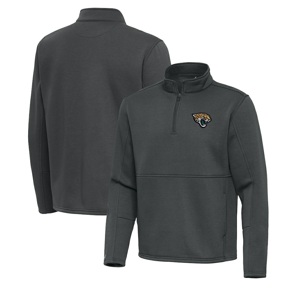 Jacksonville Jaguars Antigua Twist Quarter-Zip Pullover Jacket - Pewter - NFL