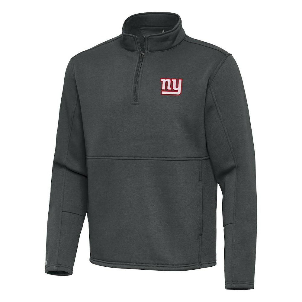 New York Giants Antigua Twist Quarter-Zip Pullover Jacket - Pewter - NFL