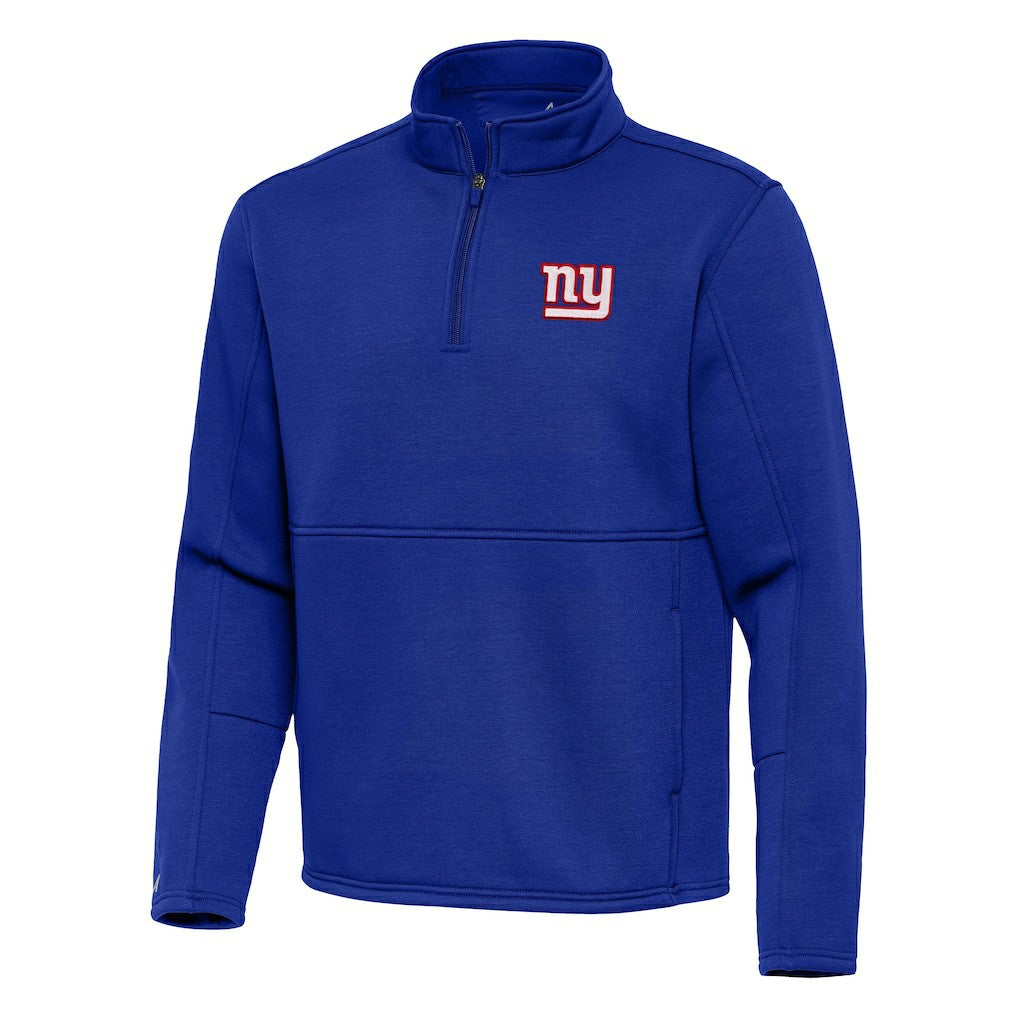 New York Giants Antigua Twist Quarter-Zip Pullover Jacket - Royal - NFL