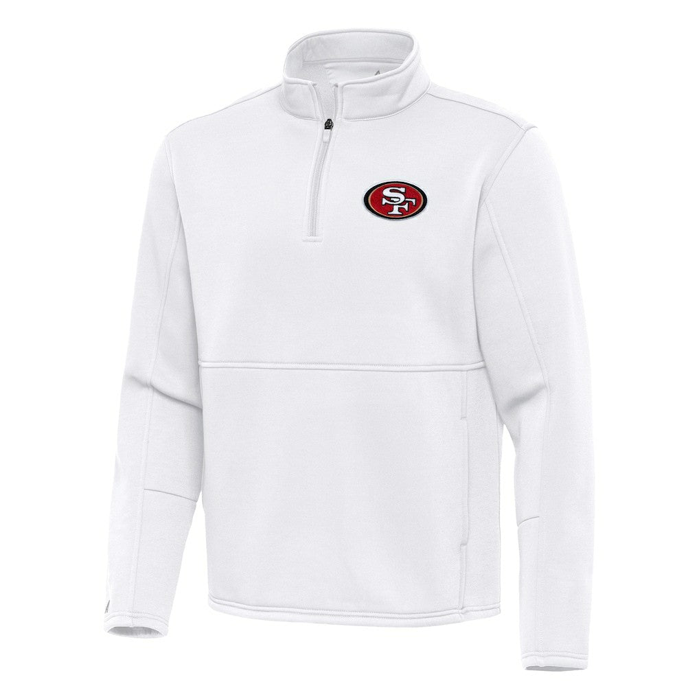 San Francisco 49ers Antigua Twist Quarter-Zip Pullover Jacket - White - NFL