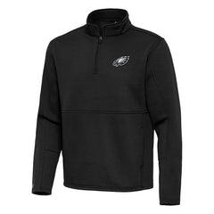 Philadelphia Eagles Antigua Twist Quarter-Zip Pullover Jacket - Black - NFL
