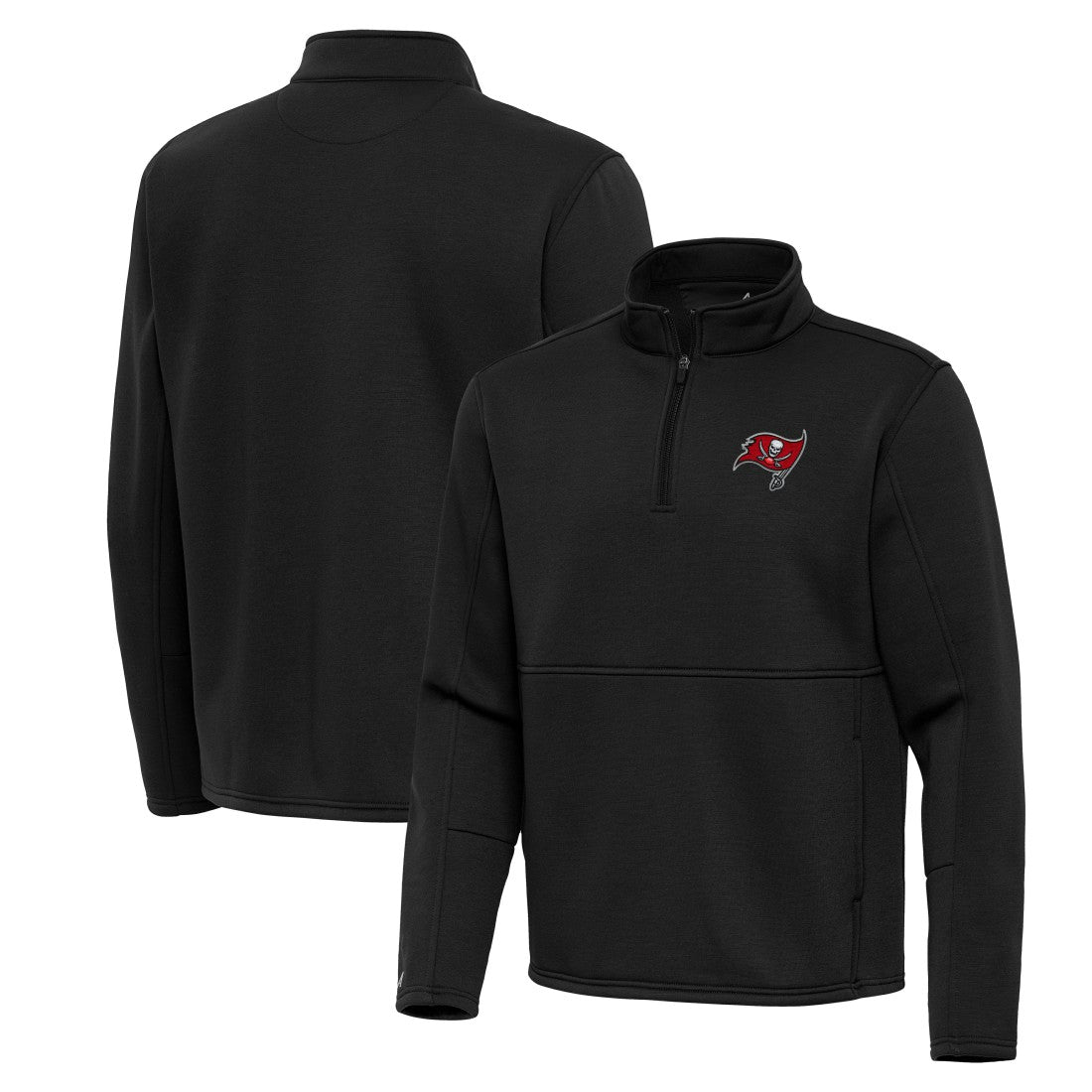 Tampa Bay Buccaneers Antigua Twist Quarter-Zip Pullover Jacket - Black - NFL