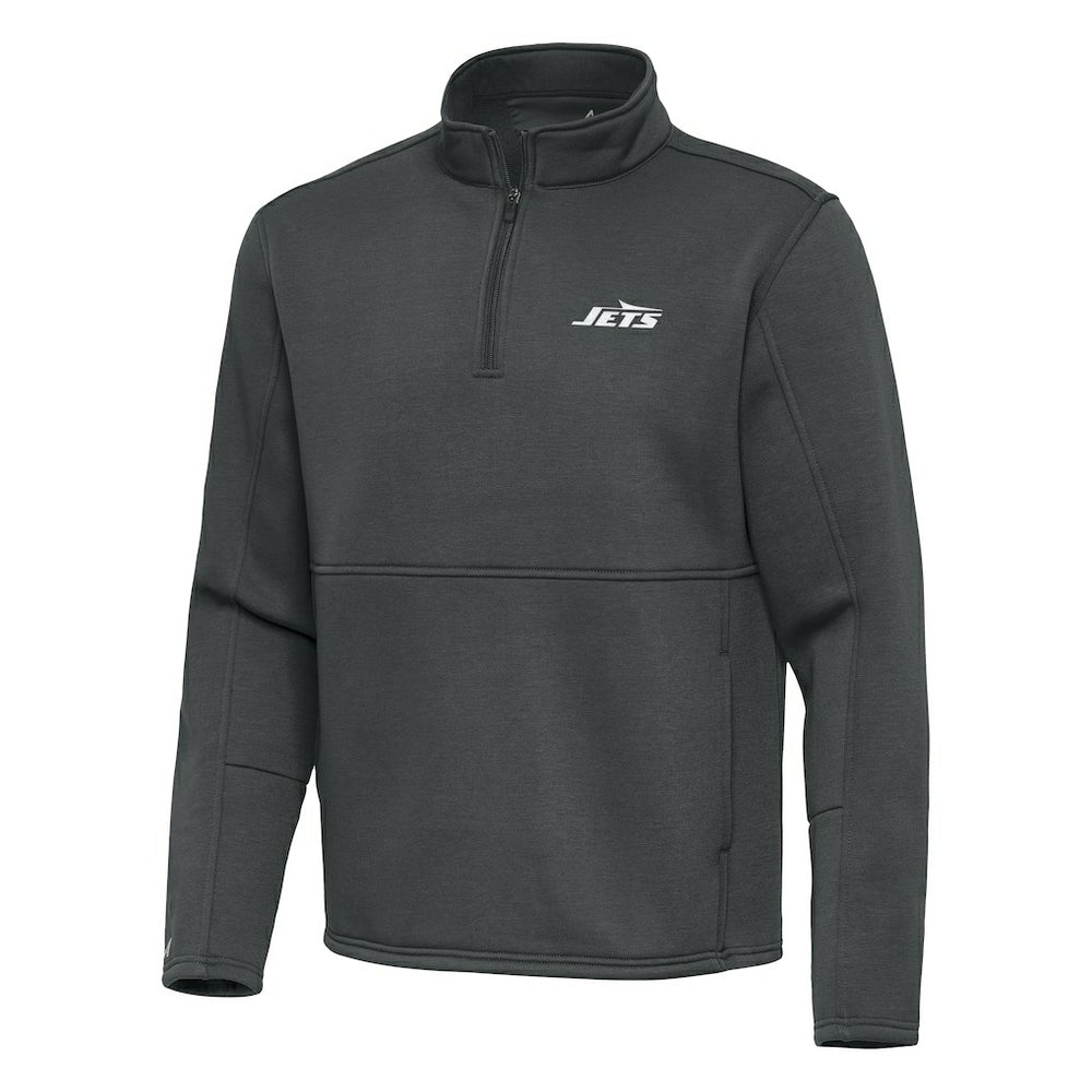 New York Jets Antigua Twist Quarter-Zip Pullover Jacket - Pewter - NFL