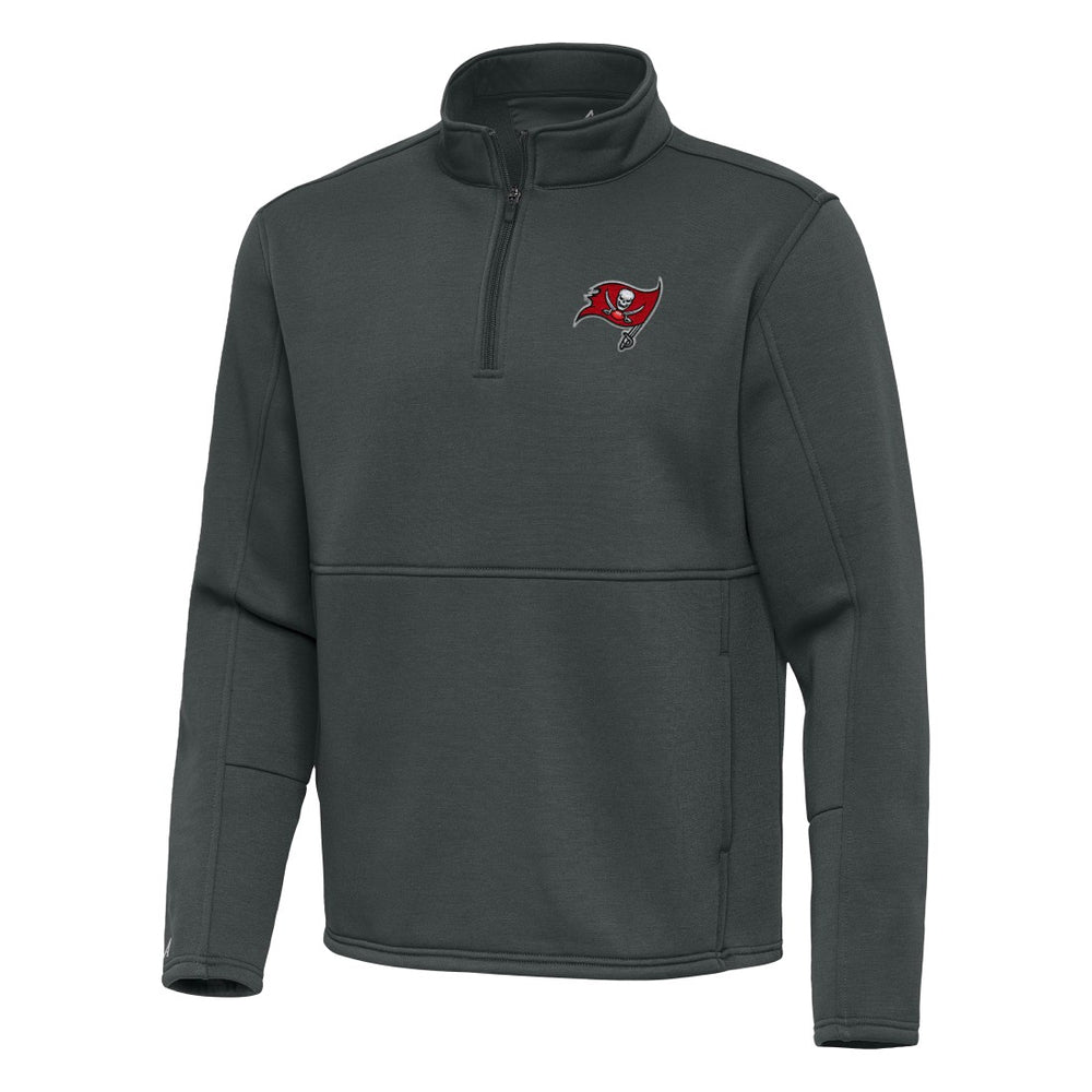 Tampa Bay Buccaneers Antigua Twist Quarter-Zip Pullover Jacket - Pewter - NFL