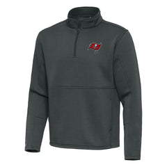 Tampa Bay Buccaneers Antigua Twist Quarter-Zip Pullover Jacket - Pewter - NFL