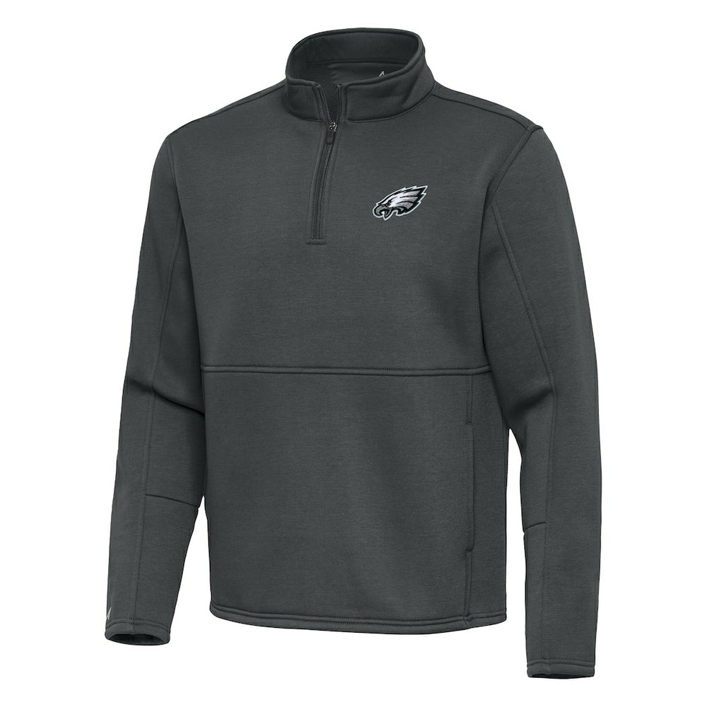 Philadelphia Eagles Antigua Twist Quarter-Zip Pullover Jacket - Pewter - NFL