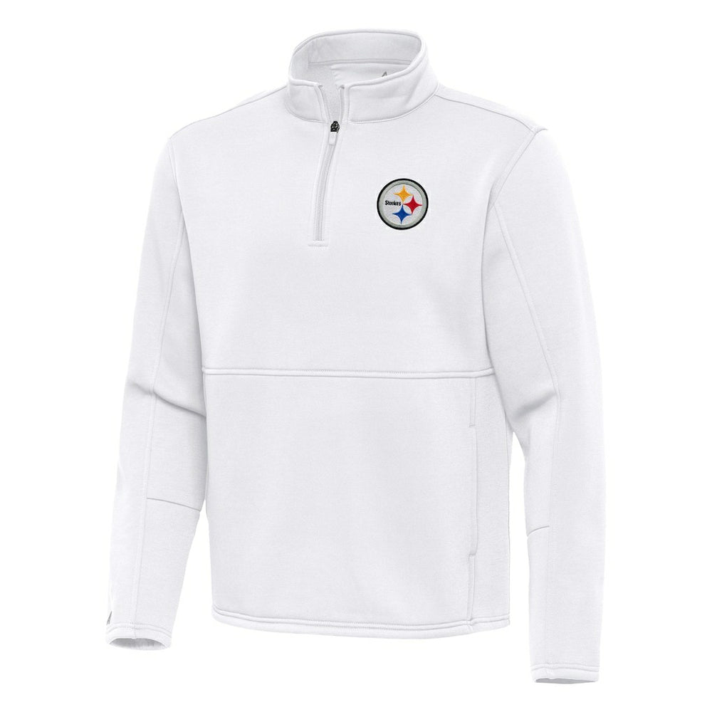 Pittsburgh Steelers Antigua Twist Quarter-Zip Pullover Jacket - White - NFL
