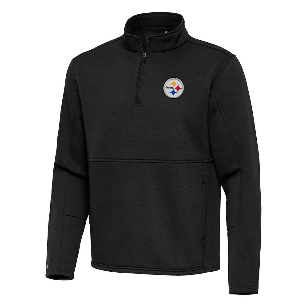 Pittsburgh Steelers Antigua Twist Quarter-Zip Pullover Jacket - Black - NFL