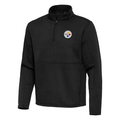 Pittsburgh Steelers Antigua Twist Quarter-Zip Pullover Jacket - Black - NFL