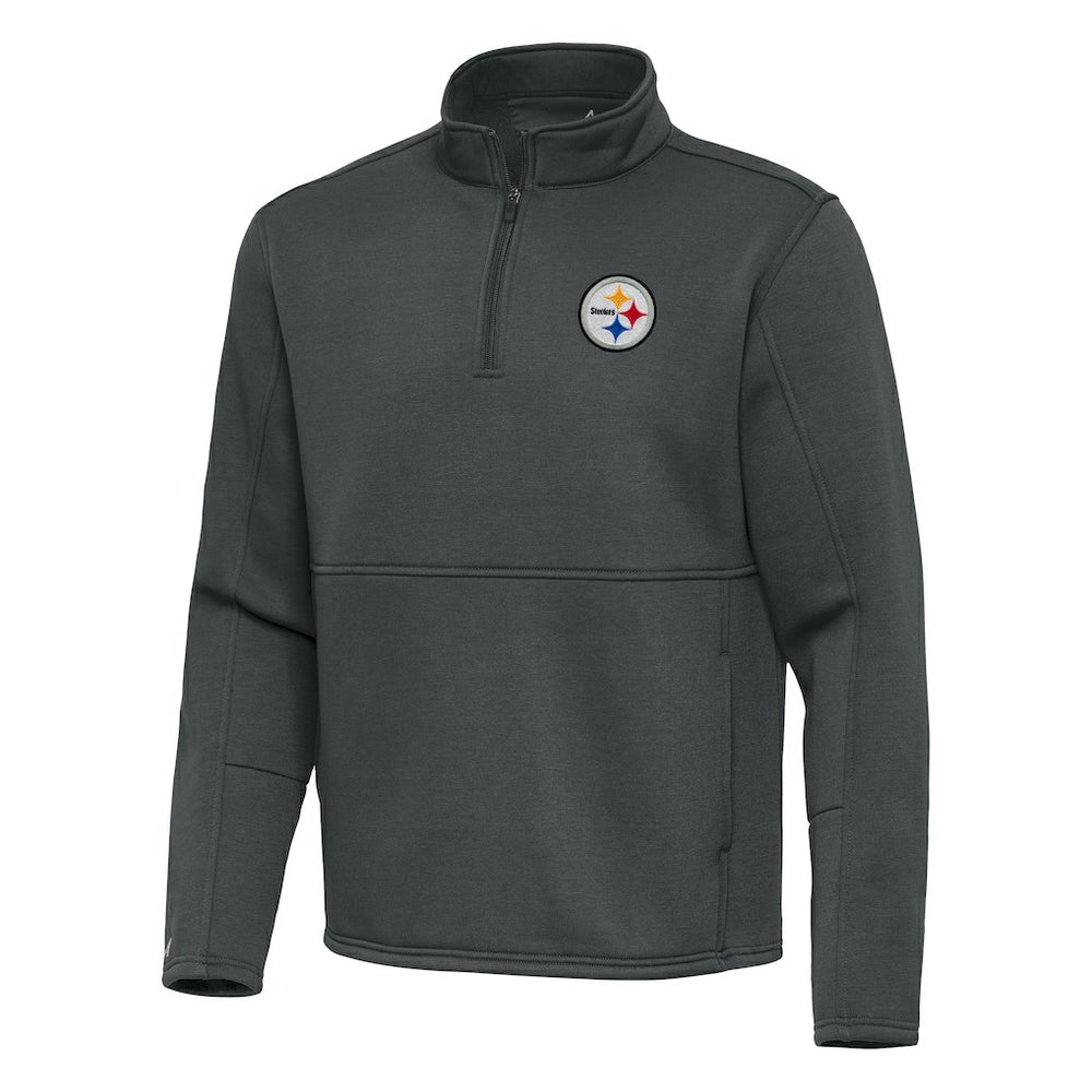 Pittsburgh Steelers Antigua Twist Quarter-Zip Pullover Jacket - Pewter - NFL