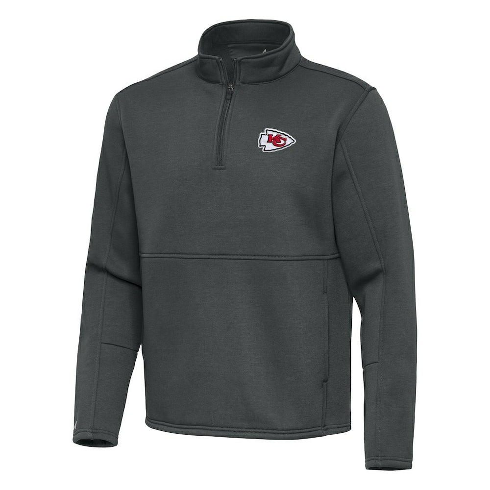 Kansas City Chiefs Antigua Twist Quarter-Zip Pullover Jacket - Pewter - NFL