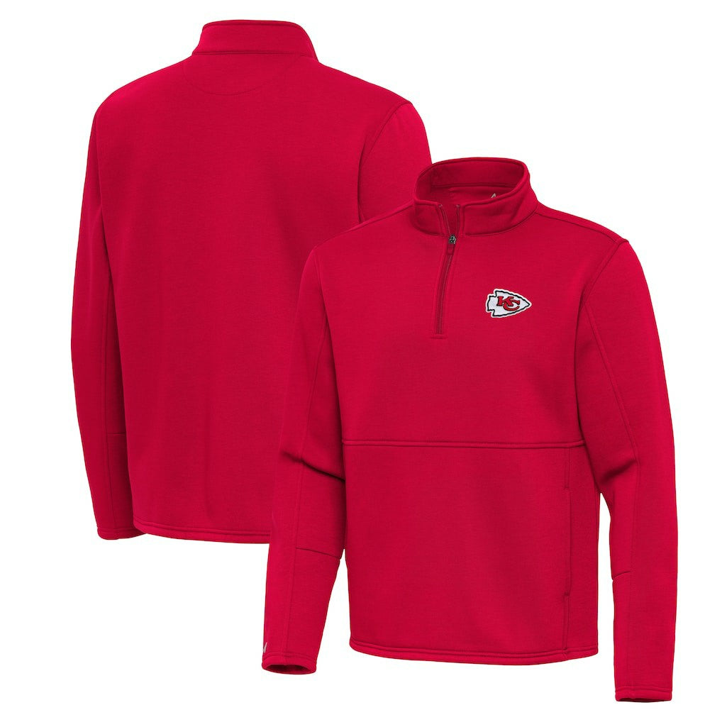 Kansas City Chiefs Antigua Twist Quarter-Zip Pullover Jacket - Red - NFL
