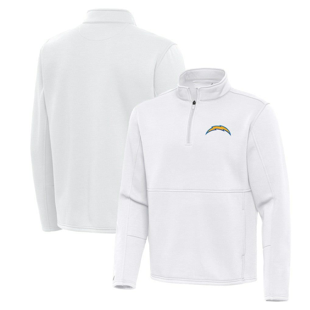 Los Angeles Chargers Antigua Twist Quarter-Zip Pullover Jacket - White - NFL