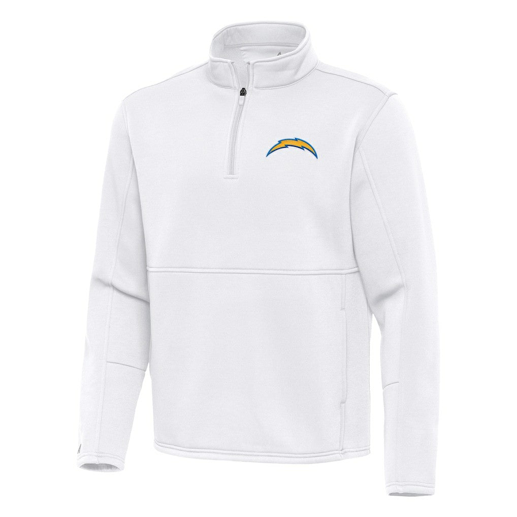Los Angeles Chargers Antigua Twist Quarter-Zip Pullover Jacket - White - NFL