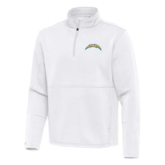 Los Angeles Chargers Antigua Twist Quarter-Zip Pullover Jacket - White - NFL