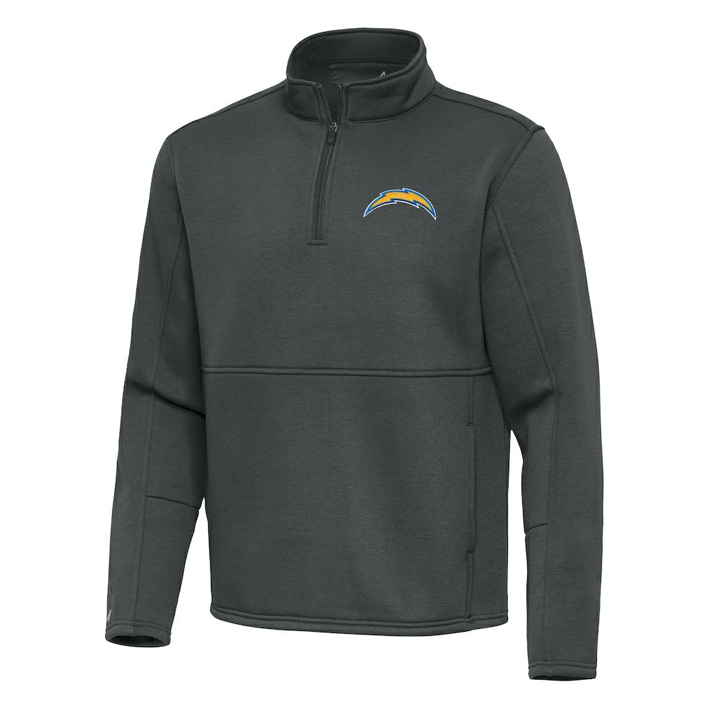 Los Angeles Chargers Antigua Twist Quarter-Zip Pullover Jacket - Pewter - NFL