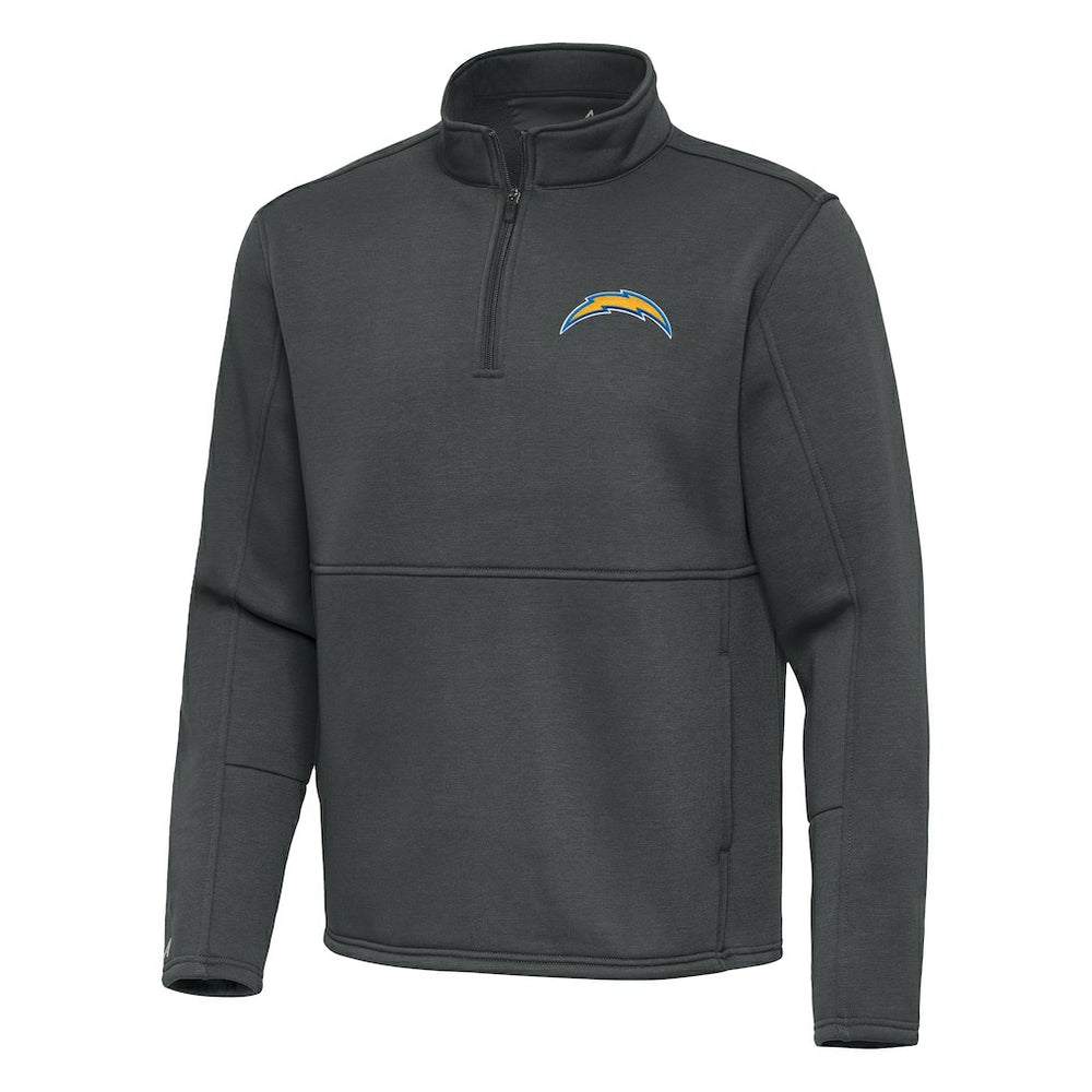Los Angeles Chargers Antigua Twist Quarter-Zip Pullover Jacket - Pewter - NFL