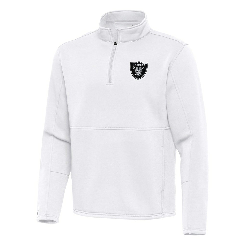 Las Vegas Raiders Antigua Twist Quarter-Zip Pullover Jacket - White - NFL