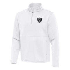 Las Vegas Raiders Antigua Twist Quarter-Zip Pullover Jacket - White - NFL
