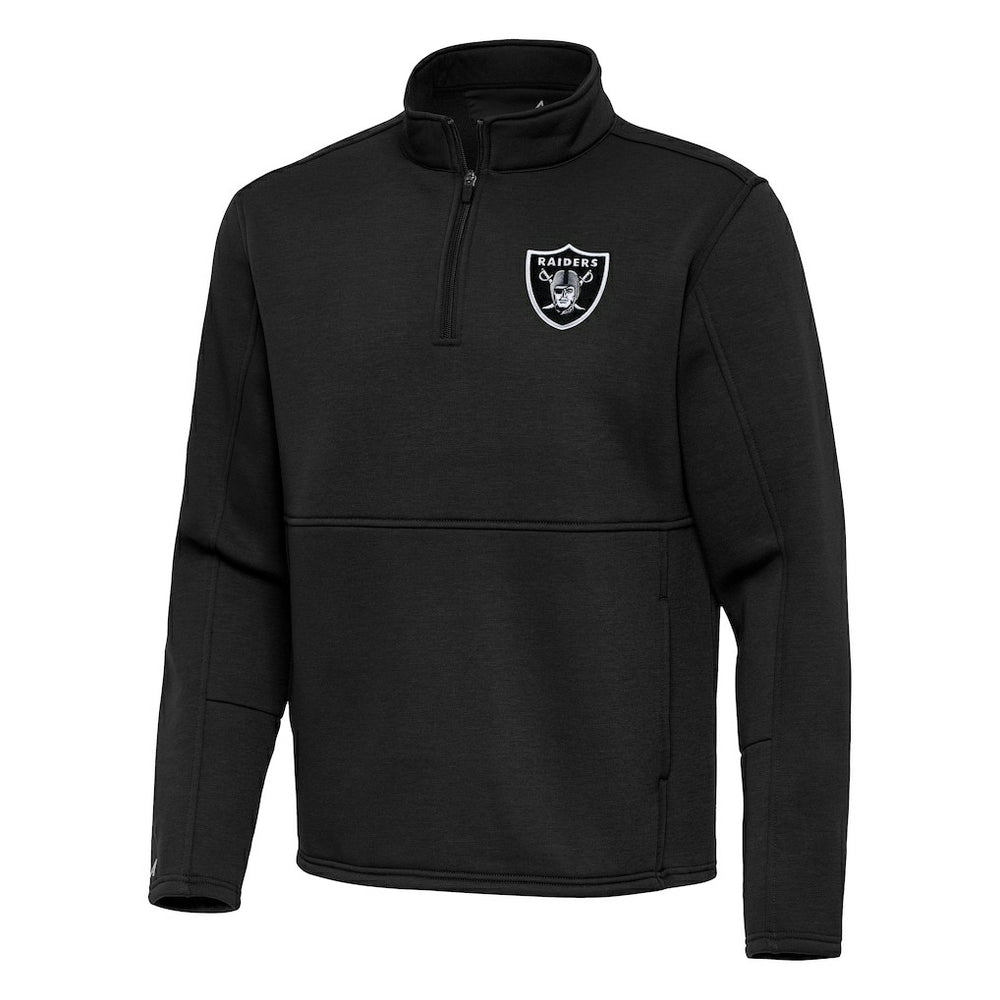 Las Vegas Raiders Antigua Twist Quarter-Zip Pullover Jacket - Black - NFL