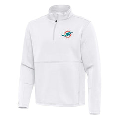 Miami Dolphins Antigua Twist Quarter-Zip Pullover Jacket - White - NFL