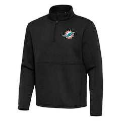Miami Dolphins Antigua Twist Quarter-Zip Pullover Jacket - Black - NFL