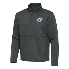 Miami Dolphins Antigua Twist Quarter-Zip Pullover Jacket - Pewter - NFL
