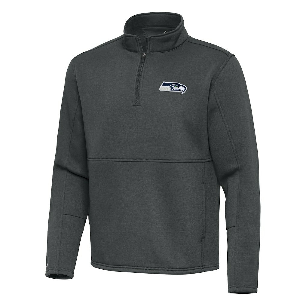 Seattle Seahawks Antigua Twist Quarter-Zip Pullover Jacket - Pewter - NFL