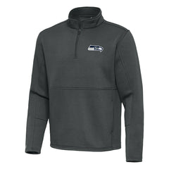 Seattle Seahawks Antigua Twist Quarter-Zip Pullover Jacket - Pewter - NFL