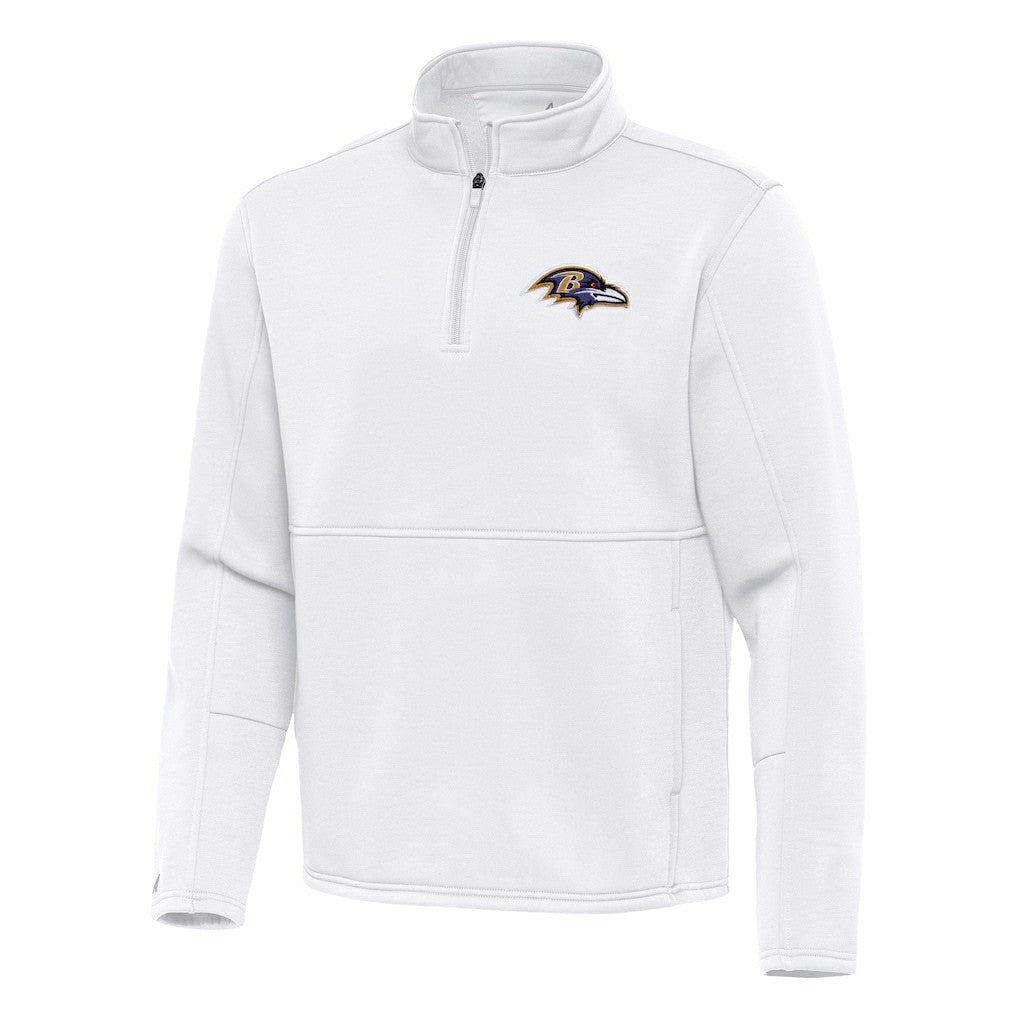 Baltimore Ravens Antigua Twist Quarter-Zip Pullover Jacket - White - NFL
