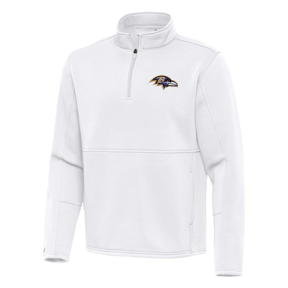 Baltimore Ravens Antigua Twist Quarter-Zip Pullover Jacket - White - NFL