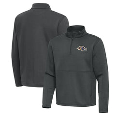 Baltimore Ravens Antigua Twist Quarter-Zip Pullover Jacket - Pewter - NFL