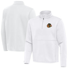 Chicago Blackhawks Antigua Twist Quarter-Zip Pullover Jacket - White | NHL on sale