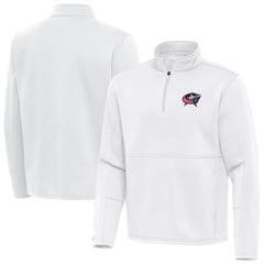 Columbus Blue Jackets Antigua Twist Quarter-Zip Pullover Jacket - White | NHL online