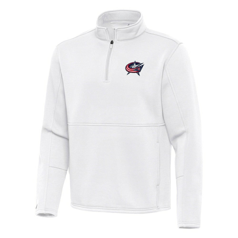 Columbus Blue Jackets Antigua Twist Quarter-Zip Pullover Jacket - White | NHL online