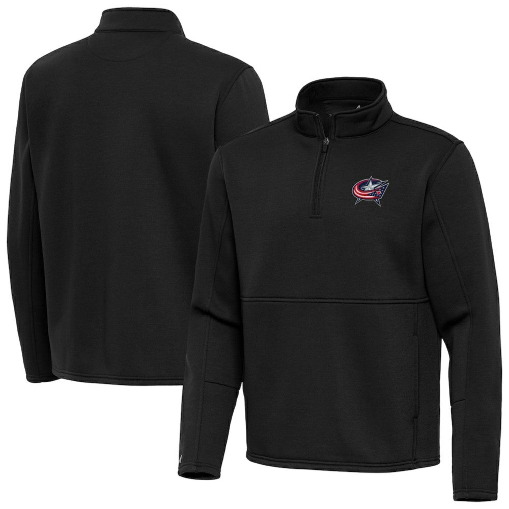 Columbus Blue Jackets Antigua Twist Quarter-Zip Pullover Jacket - Black | NHL Lifestyle