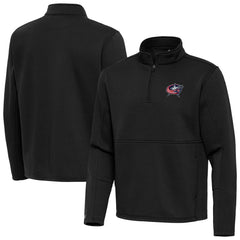 Columbus Blue Jackets Antigua Twist Quarter-Zip Pullover Jacket - Black | NHL Lifestyle