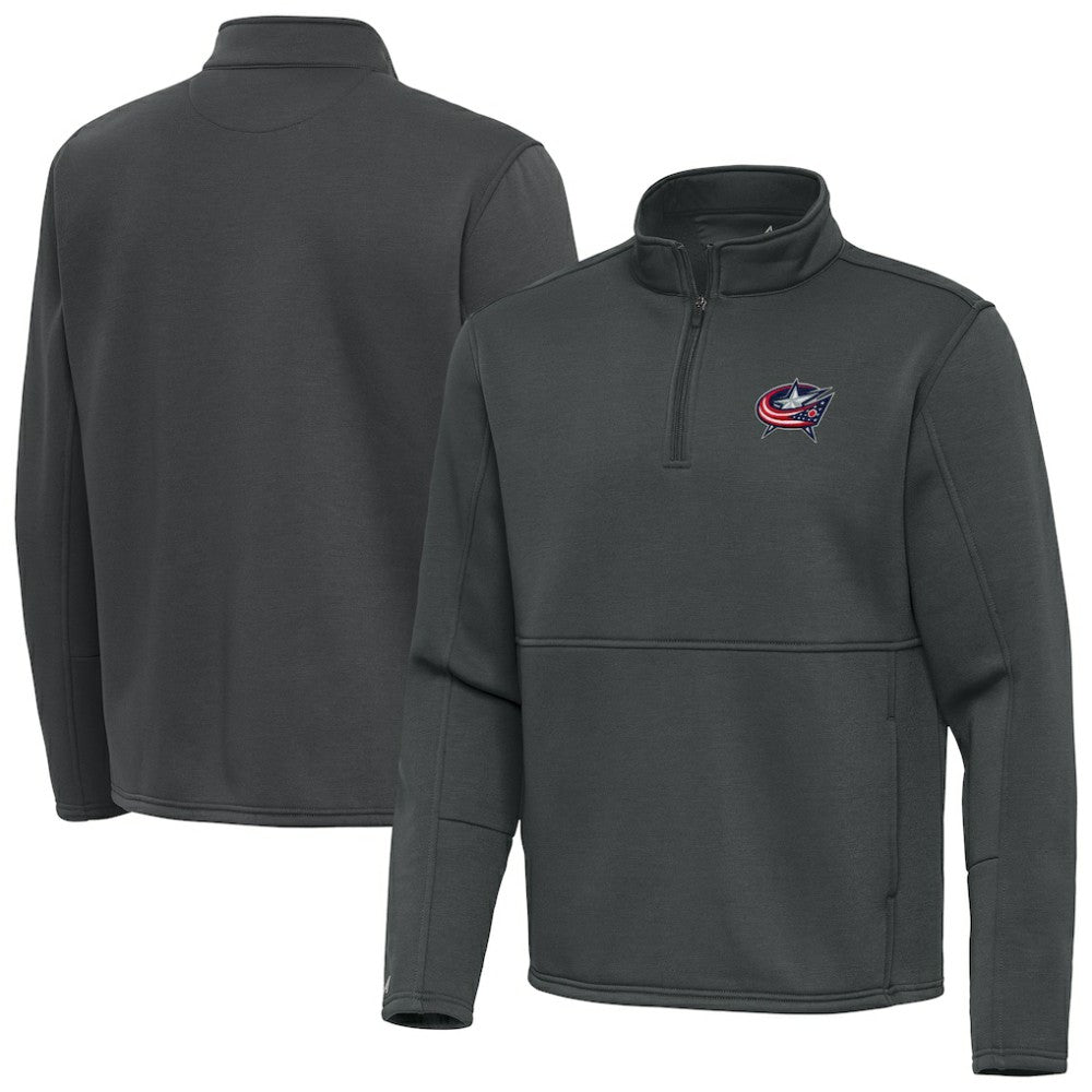 Columbus Blue Jackets Antigua Twist Quarter-Zip Pullover Jacket - Silver | NHL discount