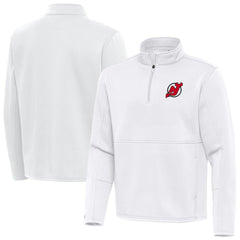 New Jersey Devils Antigua Twist Quarter-Zip Pullover Jacket - White | NHL Lifestyle