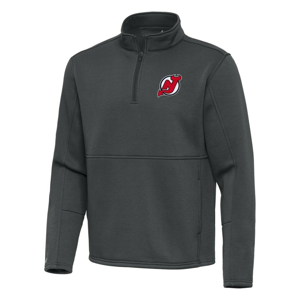 New Jersey Devils Antigua Twist Quarter-Zip Pullover Jacket - Pewter | NHL online