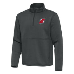 New Jersey Devils Antigua Twist Quarter-Zip Pullover Jacket - Pewter | NHL online