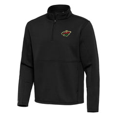 Minnesota Wild Antigua Twist Quarter-Zip Pullover Jacket - Black | NHL Lifestyle