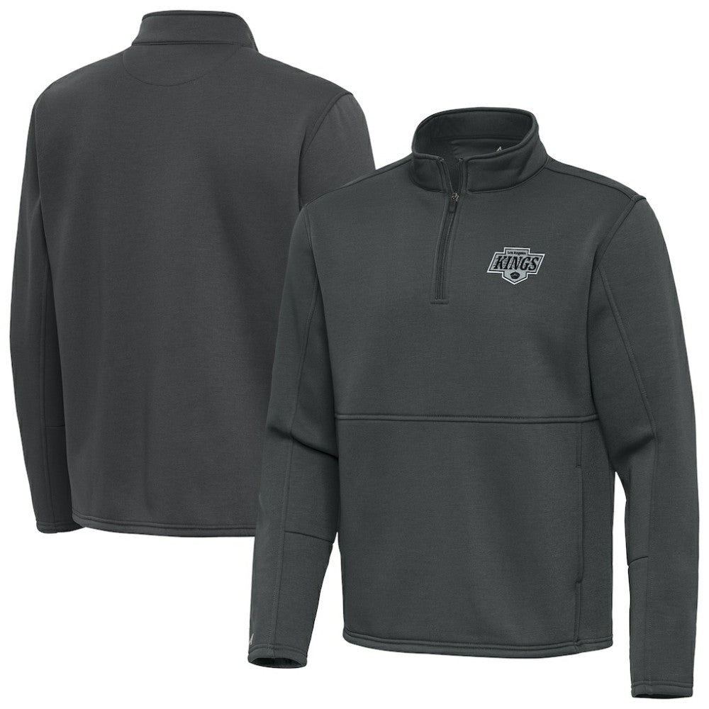 Los Angeles Kings Antigua Twist Quarter-Zip Pullover Jacket - Silver | NHL Lifestyle