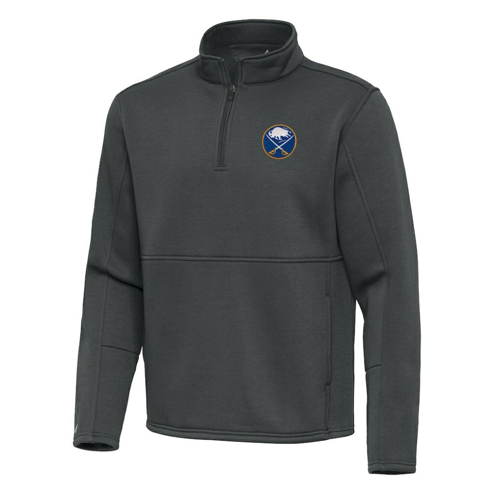 Buffalo Sabres Antigua Twist Quarter-Zip Pullover Jacket - Pewter | NHL Clearance