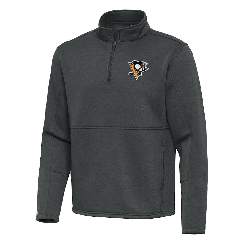 Pittsburgh Penguins Antigua Twist Quarter-Zip Pullover Jacket - Pewter | NHL online