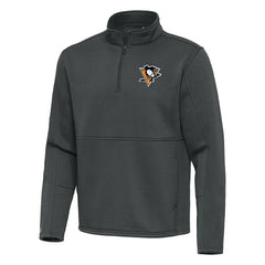 Pittsburgh Penguins Antigua Twist Quarter-Zip Pullover Jacket - Pewter | NHL online