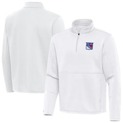 New York Rangers Antigua Twist Quarter-Zip Pullover Jacket - White | NHL Lifestyle