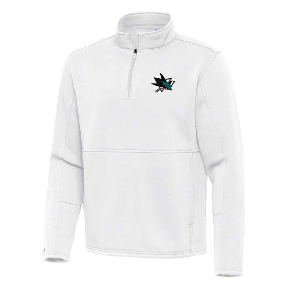 San Jose Sharks Antigua Twist Quarter-Zip Pullover Jacket - White | NHL Clearance