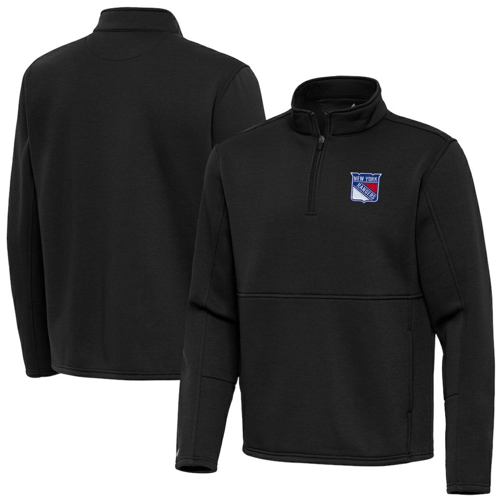 New York Rangers Antigua Twist Quarter-Zip Pullover Jacket - Black | NHL discount